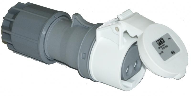 PCE Koppelcontactstop CEE 16A-230V 3P - IP44 - 12h - wit